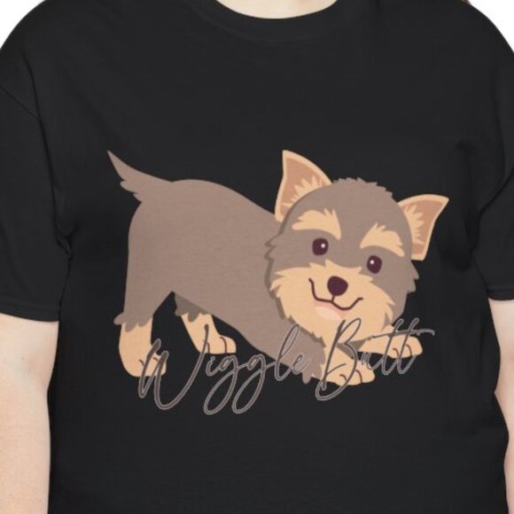 Yorkie Wiggle Butt Unisex Tee, Dog Lover Gift Shirt, Pet Owner Apparel, Animal - Picture 4 of 5